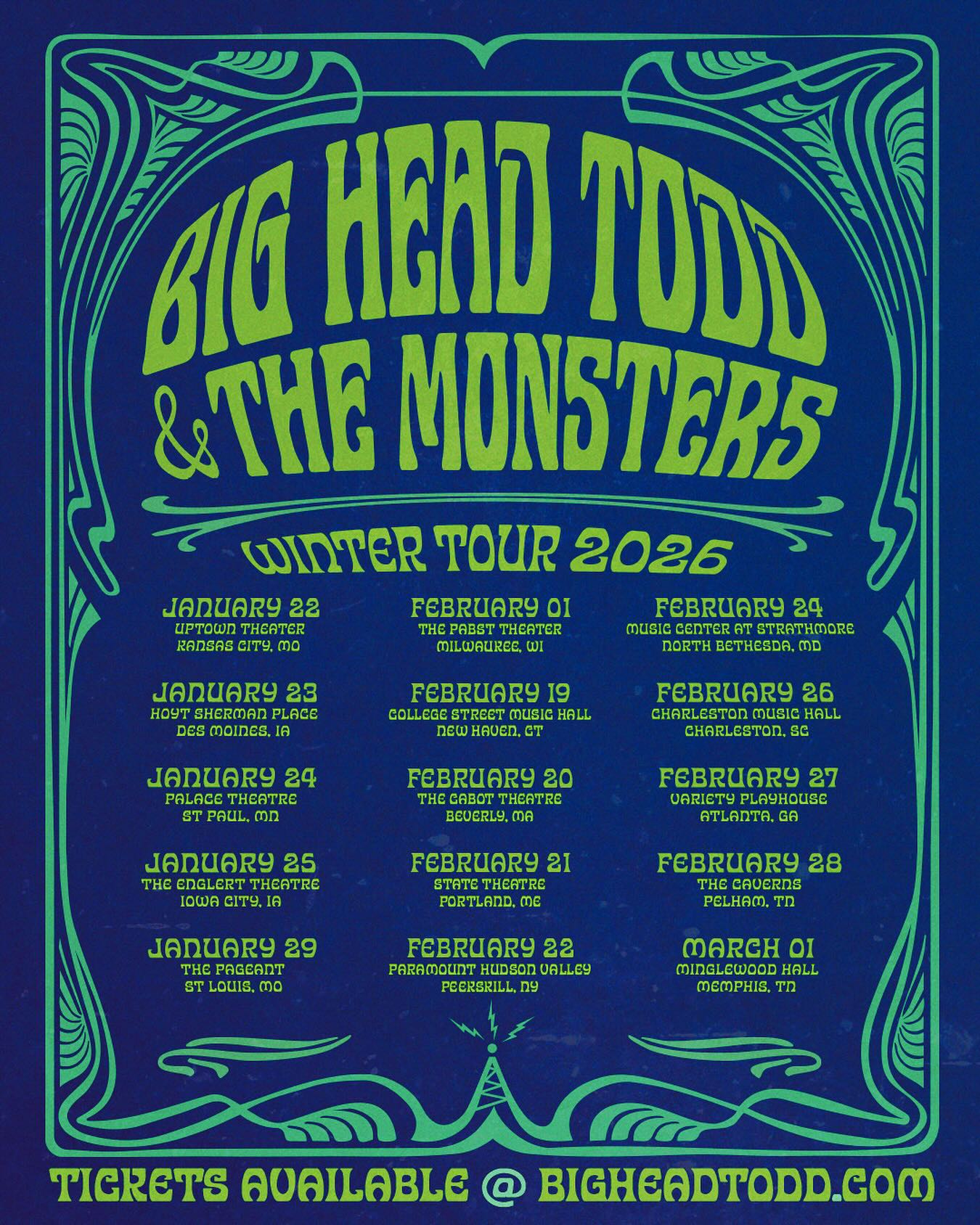 Big Head Todd and The Monsters Tour Poster 2026